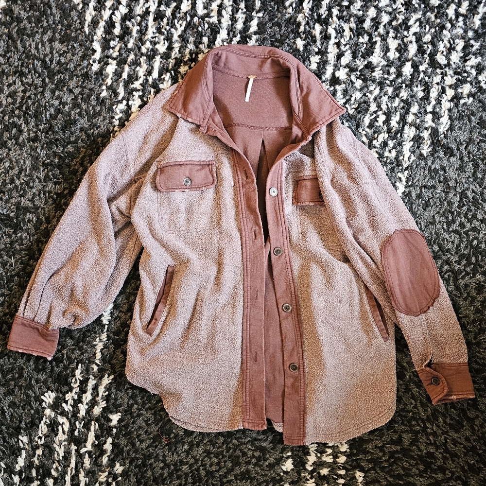  Free People Ruby Fleece Shirt Jacket